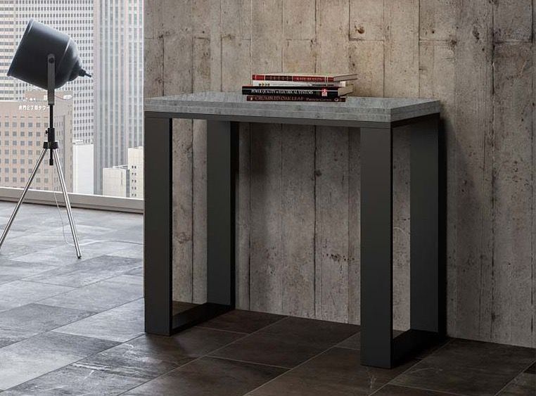 Petite console extensible bois et acier anthracite Tiroz evolution - Photo n°3