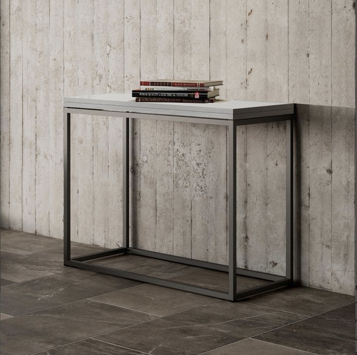 Petite console extensible bois et pieds fins métal anthracite Noro - Photo n°8