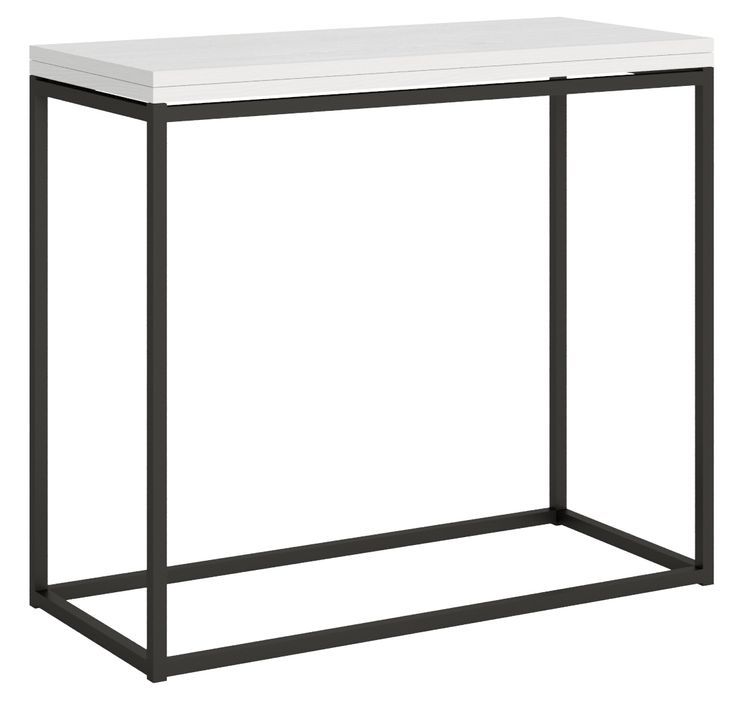 Petite console extensible bois et pieds fins métal anthracite Noro - Photo n°1