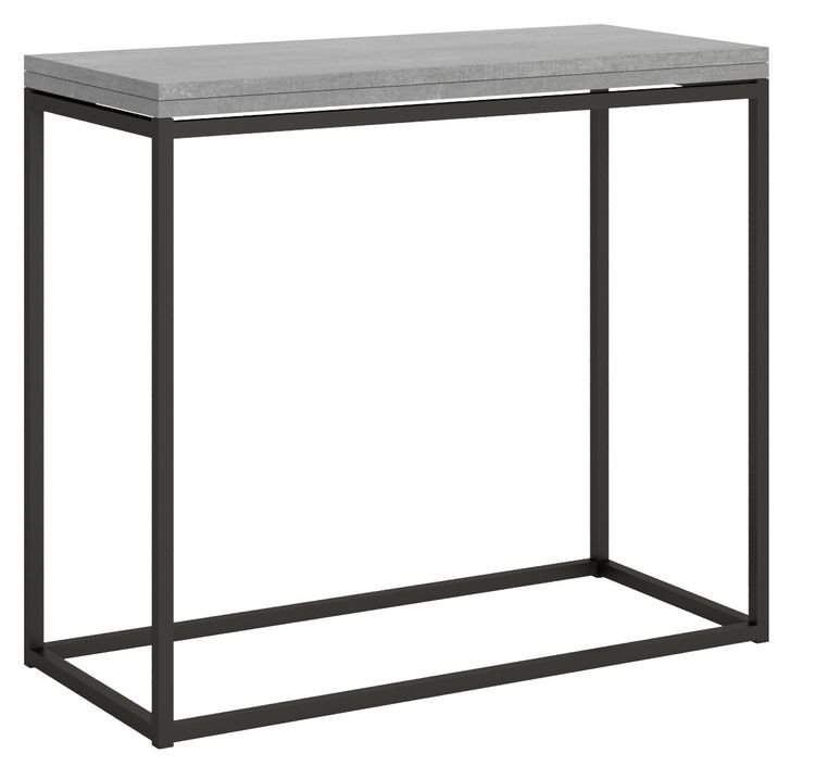 Petite console extensible bois et pieds fins métal anthracite Noro - Photo n°1