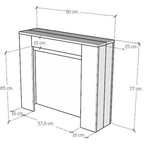 Petite console extensible en bois Kuba 90x25/211 cm - Photo n°8