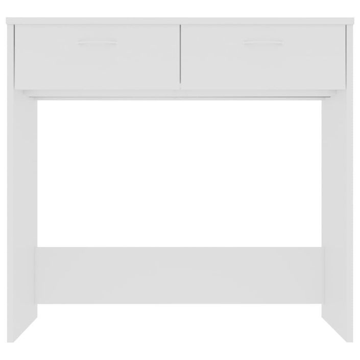 Petite console fixe avec 2 tiroirs blanche 80x40x75 cm - Photo n°4