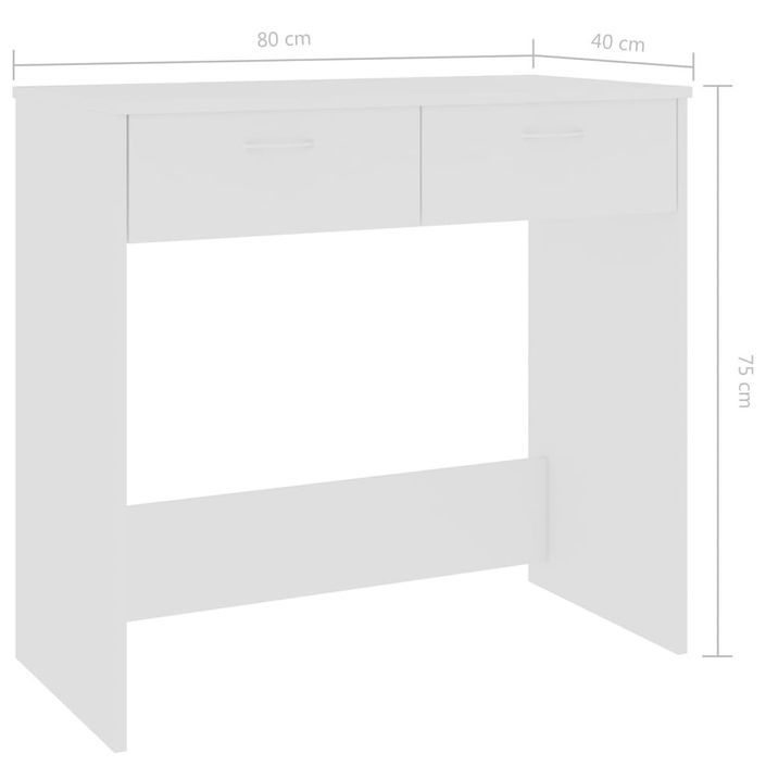 Petite console fixe avec 2 tiroirs blanche 80x40x75 cm - Photo n°6