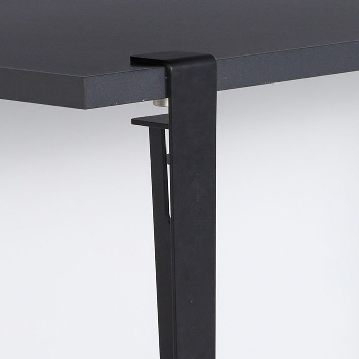 Petite table à manger bois anthracite et pieds acier noir Bazika 150 cm - Photo n°5