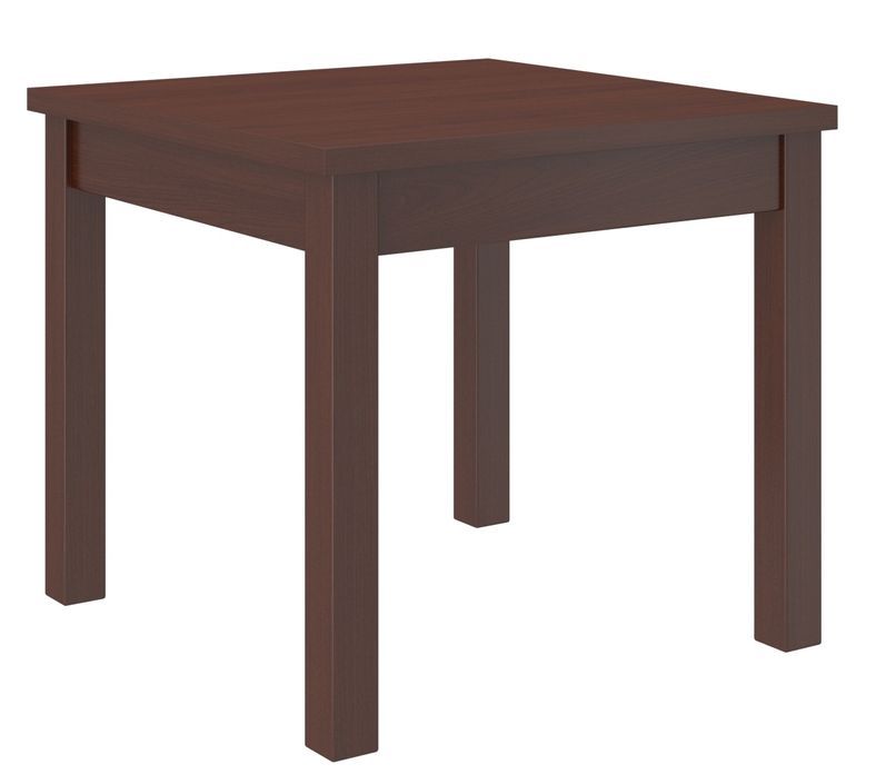Petite table à manger carrée 80/80 cm en bois Noyer foncé Orka - Photo n°1
