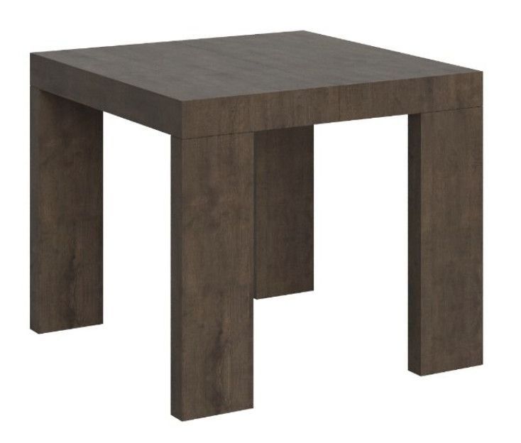 Petite table carrée extensible 90 à 246 cm bois marron Ribo - Photo n°1
