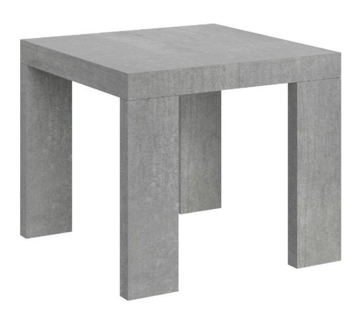 Petite table carrée extensible 90 à 246 cm gris ciment Ribo - Photo n°1