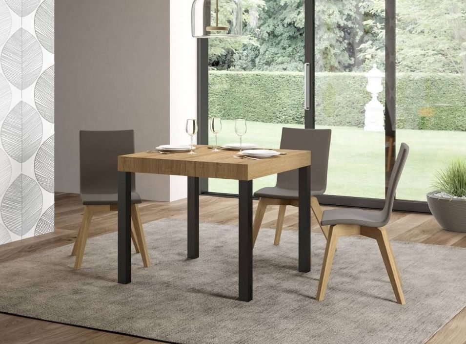 Petite table carrée extensible 90x90/246 cm Karry - Photo n°2