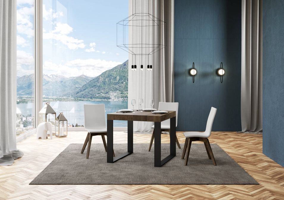 Petite table carrée extensible 90x90/246 cm Tiroz - Photo n°7