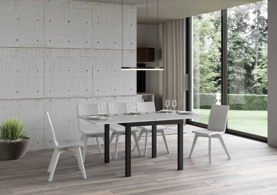 Petite table carrée pliante 90x90/180 cm Dova - Photo n°3