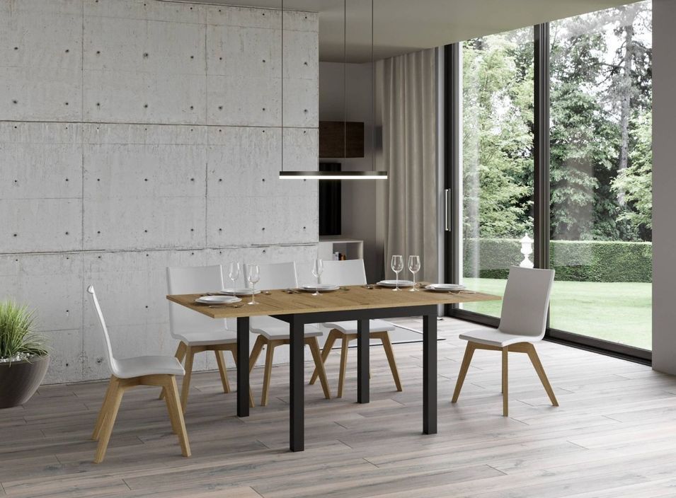 Petite table carrée pliante 90x90/180 cm Dova - Photo n°3