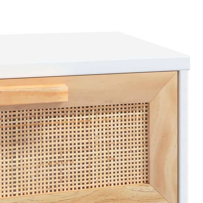 Petite table console en bois 2 tiroirs en Rotin naturel 80 cm - Modèle Kaliga - Photo n°6