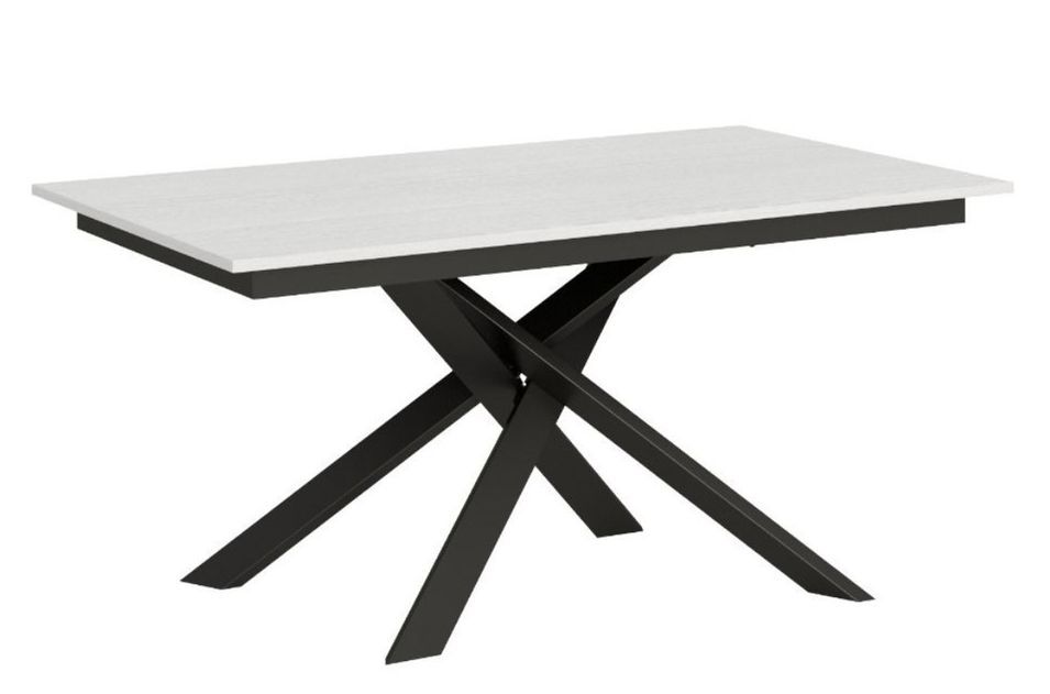 Petite table extensible avec pieds entrelacés métal anthracite Gary - Photo n°1