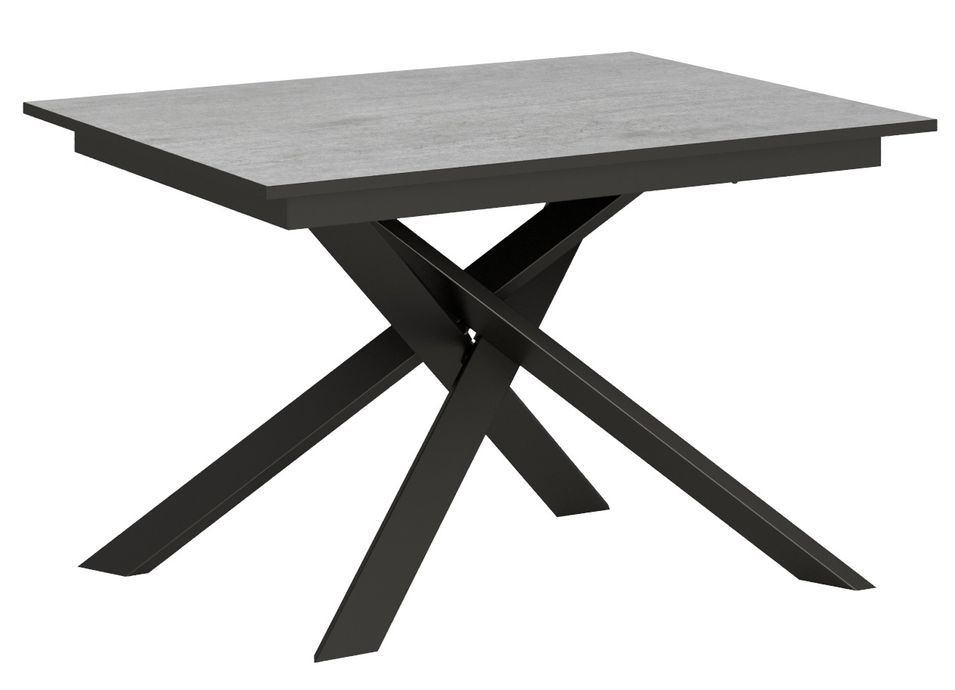 Petite table extensible avec pieds entrelacés métal anthracite Gary - Photo n°1