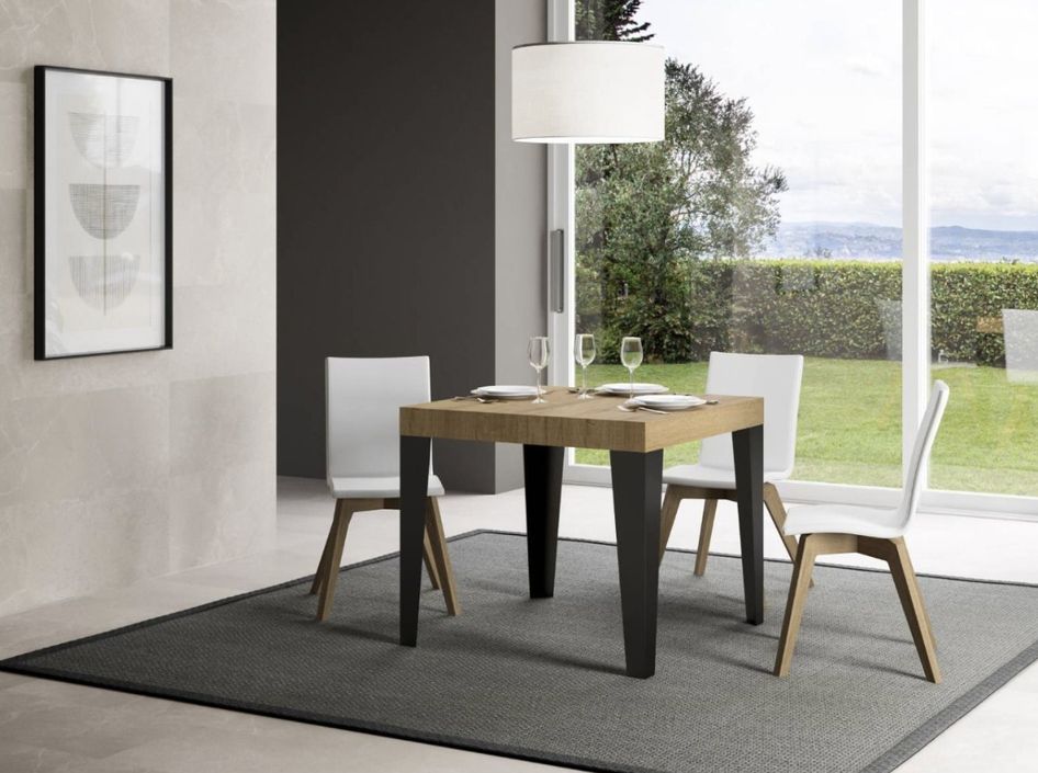 Petite table extensible carrée 90x90/246 cm Flavio - Photo n°2