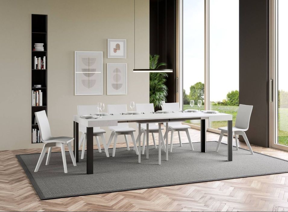 Petite table extensible carrée 90x90/246 cm Liva - Photo n°2