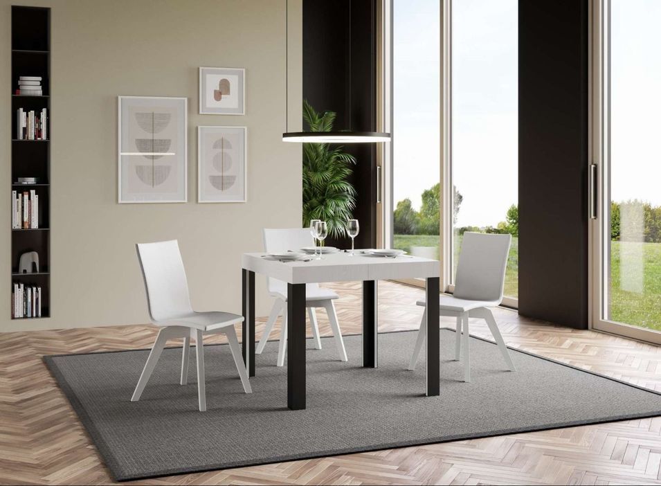 Petite table extensible carrée 90x90/246 cm Liva - Photo n°3