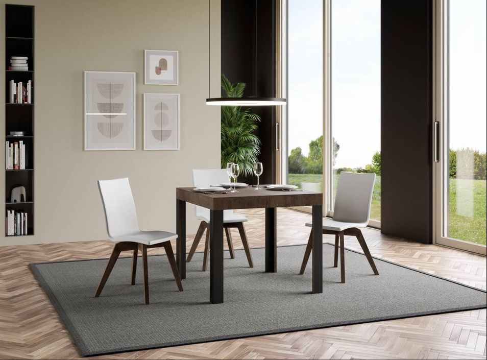 Petite table extensible carrée 90x90/246 cm Liva - Photo n°3