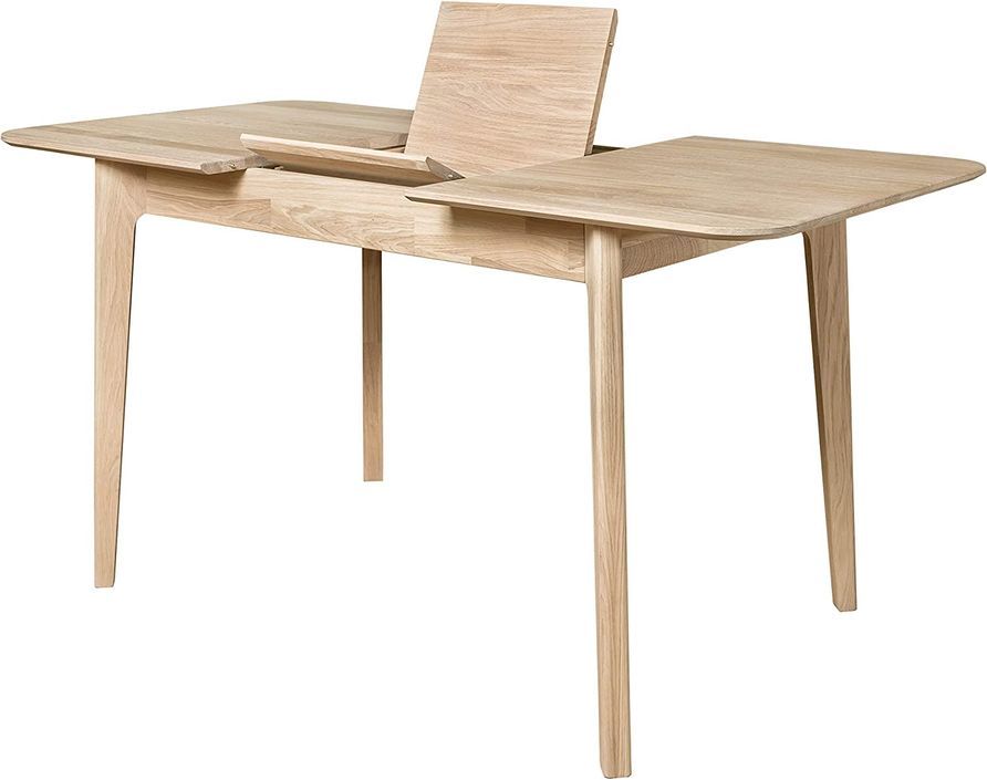 Petite table rectangulaire extensible 120 à 160 cm en bois de chêne blanchi Franka - Photo n°1