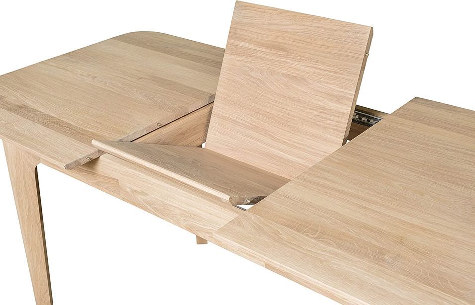 Petite table rectangulaire extensible 120 à 160 cm en bois de chêne blanchi Franka - Photo n°2