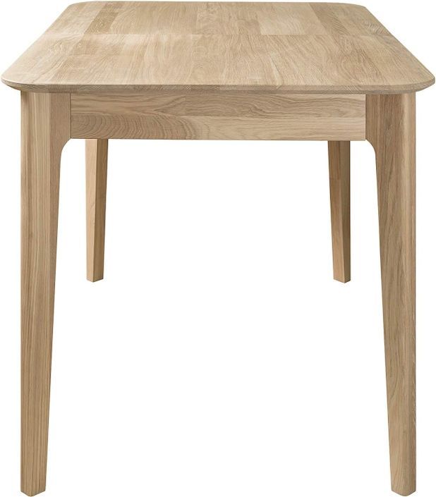 Petite table rectangulaire extensible 120 à 160 cm en bois de chêne blanchi Franka - Photo n°5