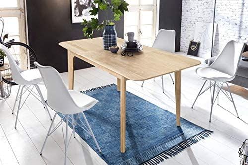 Petite table rectangulaire extensible 120 à 160 cm en bois de chêne blanchi Franka - Photo n°7