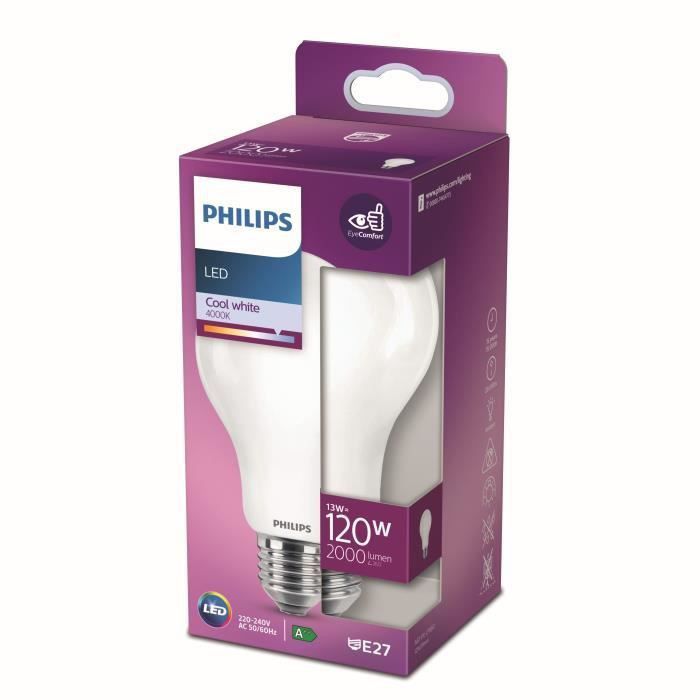 Philips Ampoule LED Equivalent 120W E27 Blanc froid Non Dimmable, verre - Photo n°1