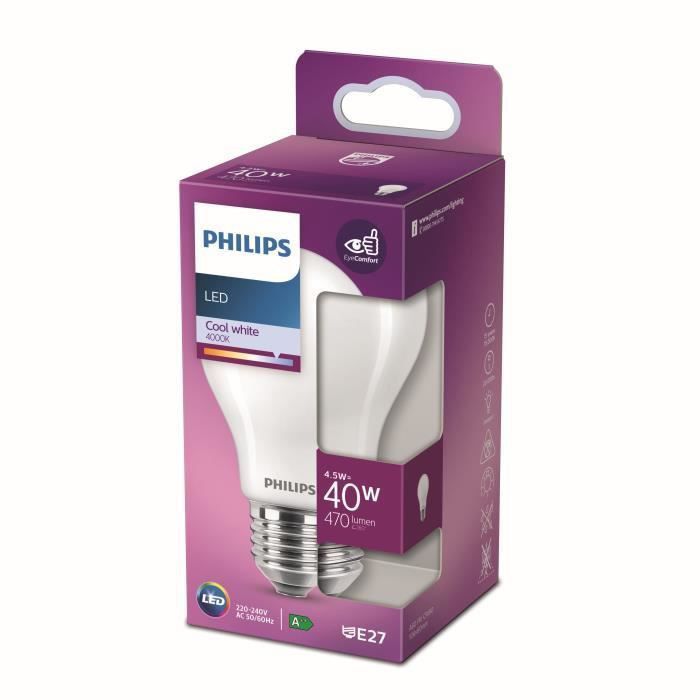 Philips Ampoule LED Equivalent 40W E27 Blanc froid Non Dimmable - Photo n°1