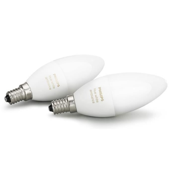 PHILIPS HUE Pack de 2 ampoules White Ambiance flamme E14 - Photo n°3