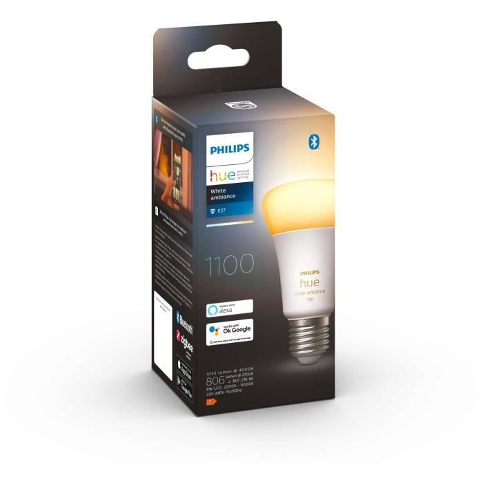 PHILIPS Hue White Ambiance - Ampoule LED connectée E27 - 9,5W Equivalent 75W - Compatible Bluetooth - Photo n°1