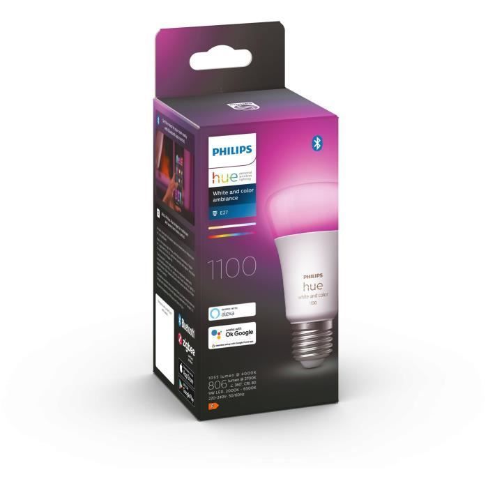 PHILIPS Hue White and Color Ambiance - Ampoule LED connectée 10W Equivalent 75W - E27 Bluetooth x1 - Photo n°1