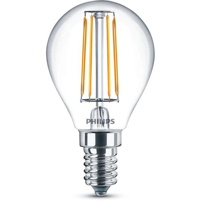 PHILIPS LED Classic 40W Sphérique E14 Blanc Chaud Non Dimmable - Photo n°2