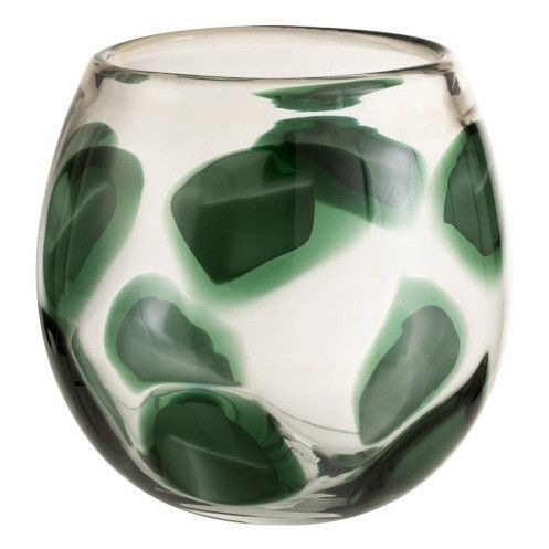 Photophore verre transparent et vert Verde H 25 cm - Photo n°1