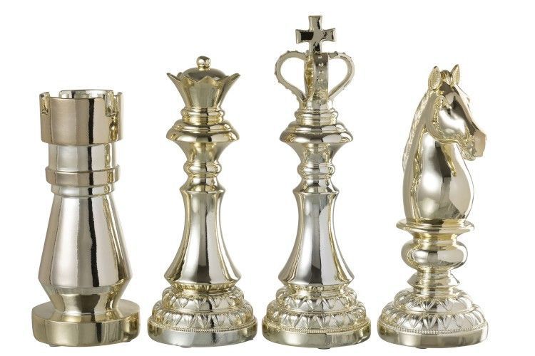 Pièces d'échecs déco résine dorée Ysarg - Lot de 4 - Photo n°1