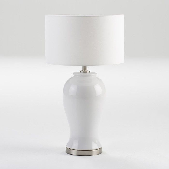 Pied de lampe en céramique blanc Diana H 52 - Photo n°1