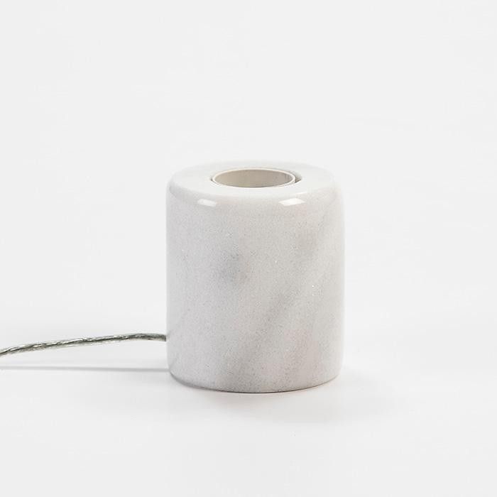 Pied de lampe marbre blanc Koétie H 9 cm - Photo n°3