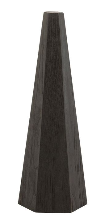 Pied de lampe octogonal en bois noir Jaya H 70 cm - Photo n°1