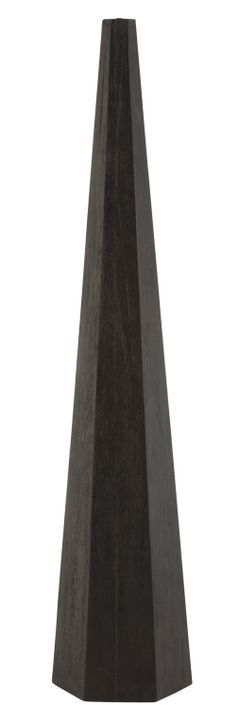 Pied de lampe octogonale en de bois noir Jaya H 141 cm - Photo n°1