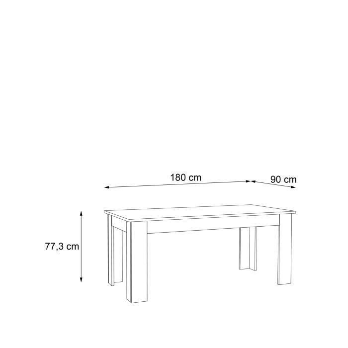 PILVI Table a manger - Blanc - L 180 x I90 x H 75 cm - Photo n°6