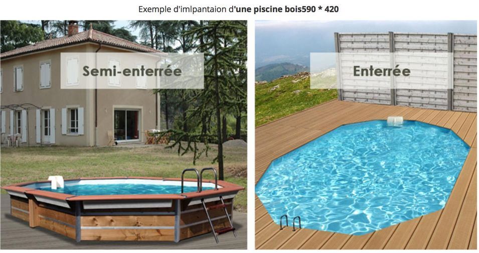 Piscine bois Egine 370x370x147cm - Photo n°5