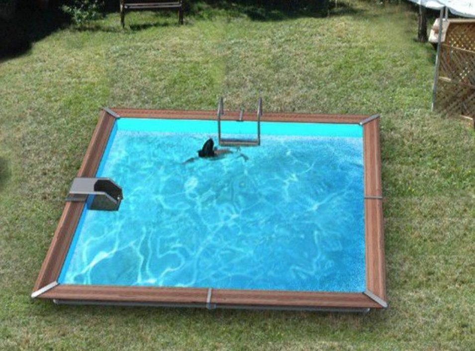 Piscine bois Egine 370x370x147cm - Photo n°1