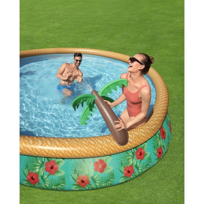 Piscine hors sol Fast Set? diametre 457 x 84 cm avec filtre a cartouche et fontaine intégrée, Décor fleurs - Photo n°2