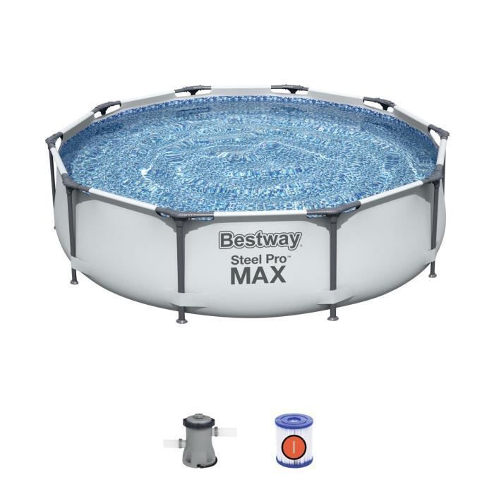 Piscine Hors-sol Tubulaire Bestway Steel Pro Max 305x76 cm Épurateur a Cartouche de 1 249 L/H - Photo n°1