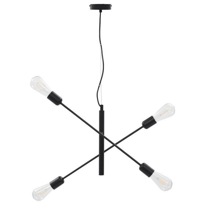 Plafonnier avec ampoules à filament 2 W Noir E27 2 - Photo n°2