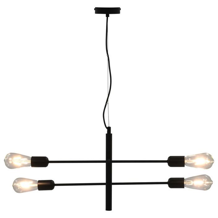 Plafonnier avec ampoules à filament 2 W Noir E27 2 - Photo n°5