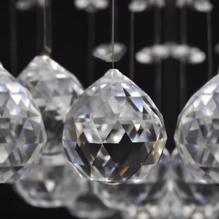 Plafonnier avec perles en verre cristal Étincelant Blanc 8 x G9 29 cm - Photo n°7