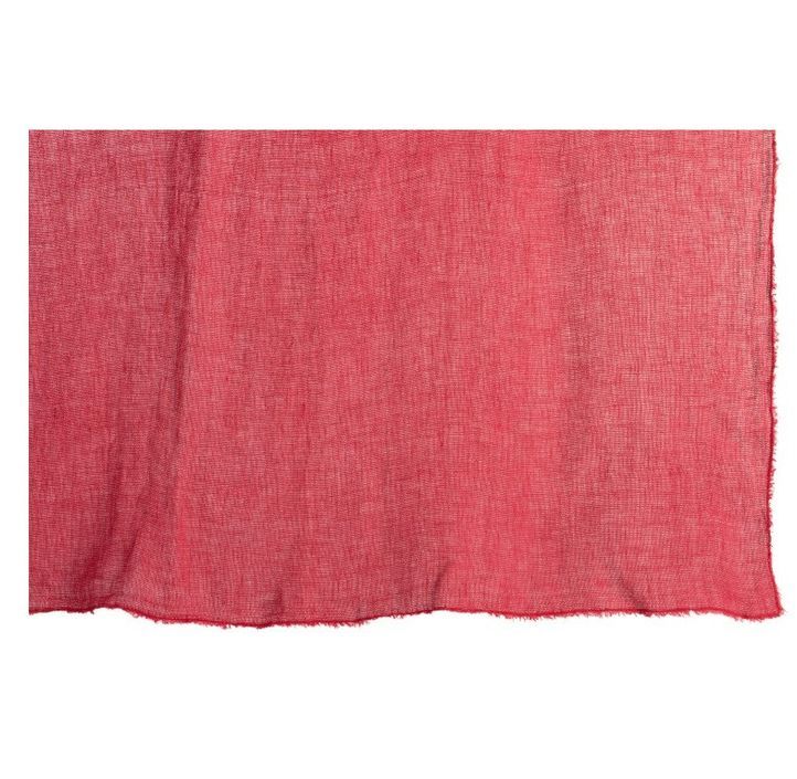 Plaid délavé tissu rouge Bothar - Photo n°2