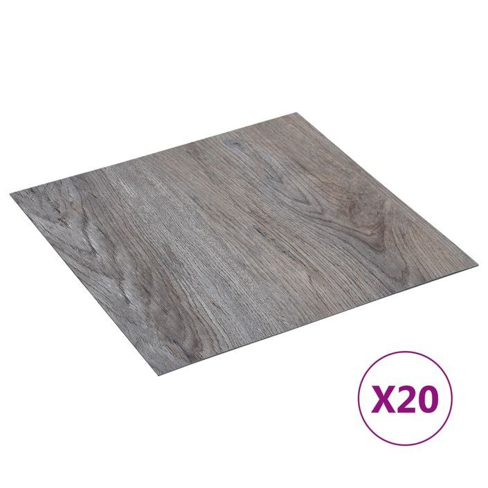 Planches de plancher autoadhésives 20 pcs PVC 1,86 m² Marron 9 - Photo n°1