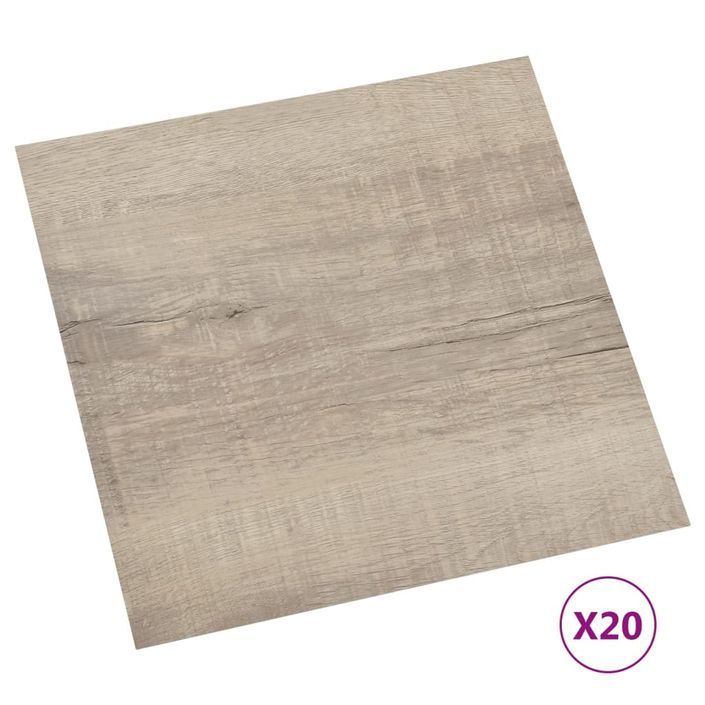 Planches de plancher autoadhésives 20 pcs PVC 1,86 m² Taupe 3 - Photo n°2