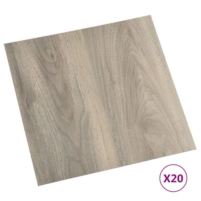 Planches de plancher autoadhésives 20 pcs PVC 1,86 m² Taupe 2 - Photo n°2